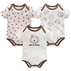 Kavkas 3 Pcs/lot Baby Boy Bodysuit 100% Cotton Lion Print 3M 6M 9M 12M Newborn Girls Clothes Summer Body Clothing