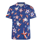 Fashion USA Flag Pattern Polo Shirt For Men 3D Print Short Sleeves T-shirt Hot Sale Street Summer Button Loose Lapel T Shirts