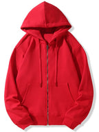 New Solid Zipper Hoodie Women Warm Fleece Hoodies Autumn Casual Hoody  Street Pocket Sportswear Oversized All-Match Female veste