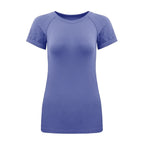 Women Yoga Shirts Sports T Shirt Summer Short Sleeve Round Neck Breathable Stretchy GYM Yoga Slim Fitness Active Top Tee