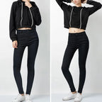 2026 hoodie female student loose spring and autumn with hat solid color simple hooded top jacket