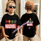Kids Summer Cute Spider-Man Print Children's Short-Sleeved T-Shirt for Girls Boys 100% Cotton - Fashionable Short Sleeve