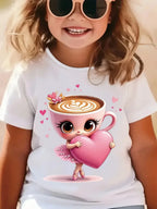 Italian Brainrot Cute Meme T-Shirt for Girls Clothes Ballerina Cappuccino Print Tee Tops Pink Summer Kawaii Outfits Streetwear