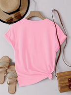 Plus Size Ladies' 100% Cotton T-Shirt Set Comfortable Casual T-Shirts, Colors Include Navy Blue White Black Beige