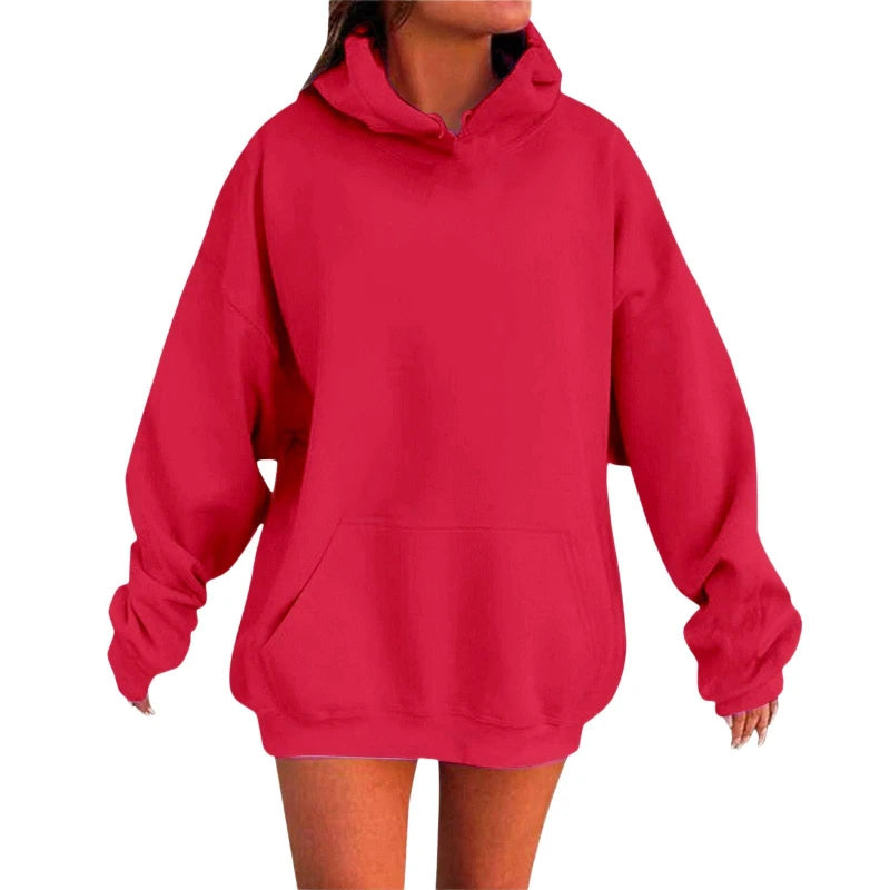 Plus Size Hoodies for Women Women's Oversized Hoodie Loose Fit Soft Fleece Pullover Hooded Sweatshirt with Pockets for Girls