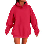 Plus Size Hoodies for Women Women's Oversized Hoodie Loose Fit Soft Fleece Pullover Hooded Sweatshirt with Pockets for Girls
