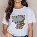 Women Cartoon Kawaii Animal Koala Print Woman Tshirt Harajuku Ropa Mujer Graphic Plus Size T-Shirt Casual Streetwear  Tees
