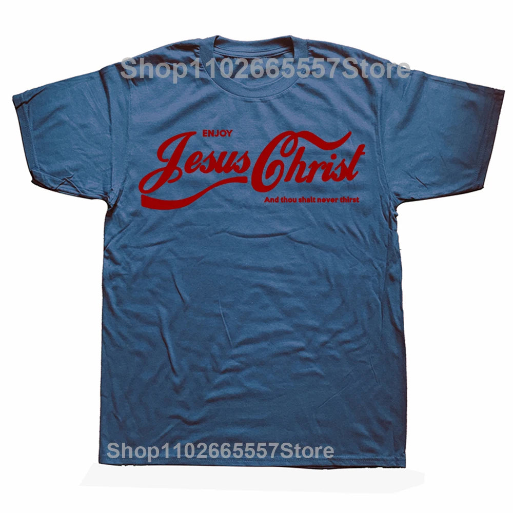 Funny Enjoy Jesus Christ The Real King Christian Graphic T-shirt Tshirt Men Women's Fashion Oversized 100% Faith Prayer T Shirt