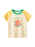 2025 Summer 2-8 Years Kids Girl Shorts Sleeve T-shirts Printed Little Girl Top Baby Girl T Shirts Children Toddler Girl Clothes