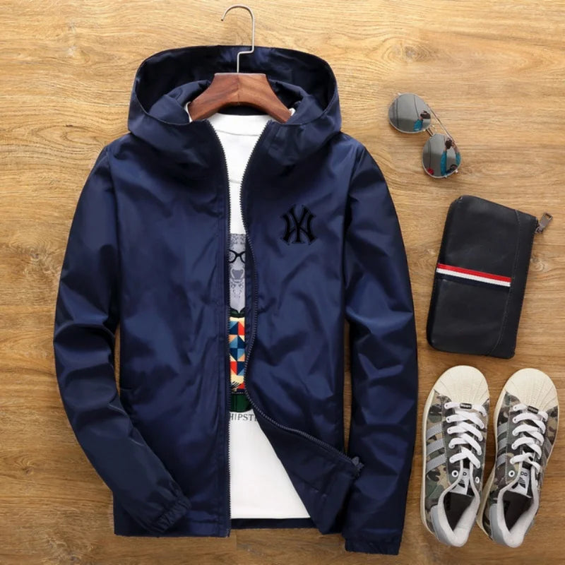 2026 New Spring and Autumn Men's Plus-size Casual Fashion Zippered Outdoor Windproof and Sun-proof Windbreaker Jacket