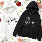 Team Bride Matching Hoodies Women Soft Casual Bridesmaid Bachelorette Party Gift Hooded Sweatshirts Wedding Group Outfits Tops