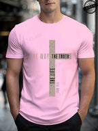 Mens Jesus Is King T-Shirts,The Way The Truth The Life Tops,Bible Verse Jesus Shirt,Mens Christian T-Shirt,Cross Vintage Tees