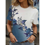 Cartoon Cat Graphic T-Shirt For Women Animal 3D Printed T Shirts Summer Fashion Casual Loose Tees Round Neck Tops Short Sleeves