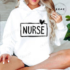 Nurse Print Women Hoodies, Casual Nurse Life Graphic Sweatshirts Tops, Nursing Student Gift, Soft Long Sleeve Hoodies for Ladies