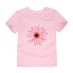 Girls Clothes 2 to 3 4 5 6 7 8 9 10 11 12 13 14 Years 100% Cotton 2024 Summer T Shirts Yellow Butterfly Floral Tee Shirt Tops