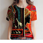 Women's T-Shirt for Women Summer Short Sleeve Loose Casual Flower Printed Top Indian Pattern Pullover T Shirts for Girls Sweater