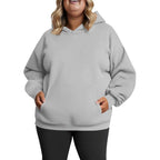 Plus Size Hooded Sweatshirt for Women Fall Fashion Casual Solid Color Pocket Hoodies Women's Clothing Street Hip Hop Hoody