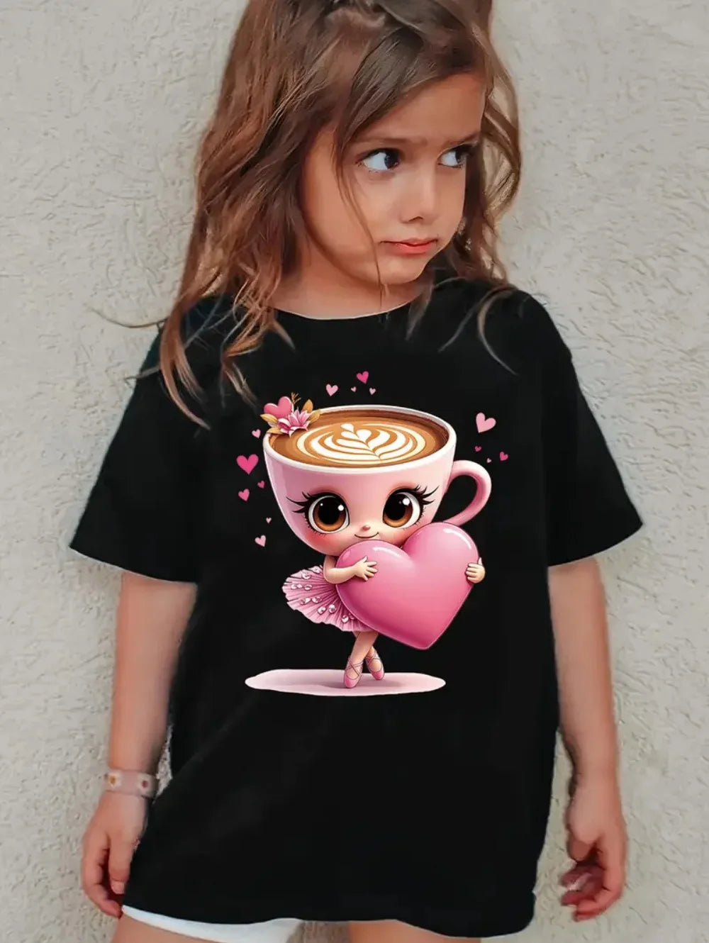Italian Brainrot Cute Meme T-Shirt for Girls Clothes Ballerina Cappuccino Print Tee Tops Pink Summer Kawaii Outfits Streetwear