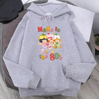 Cartoon Strawberry Women Hoodies Strawberry shortcake Hoodies Tops Long Sleeve Pockets Fashion Hooded Sweatshirts