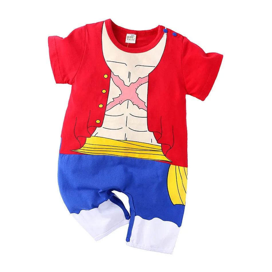 0-2 Years Baby Boy and Girl Romper Newborn Summer Short-sleeved Jumpsuit Baby Anime Cartoon Cotton Cosplay Costume