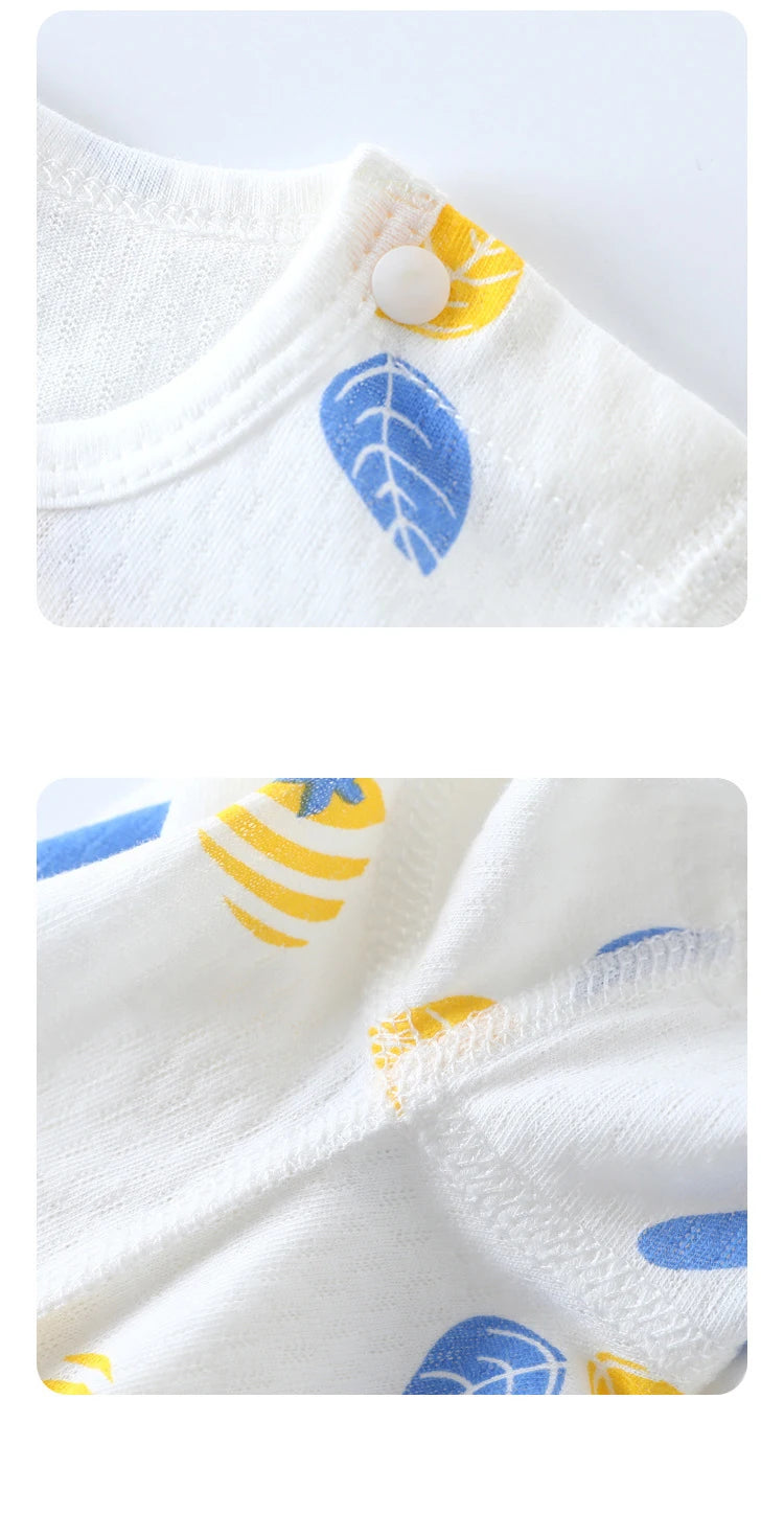 Baby Thin Cotton Mesh Short Sleeve Baby Clothing Bodysuits Newborn Boys and Girls One Piece Clothing Bebes Recien Nacidos 0 A 3