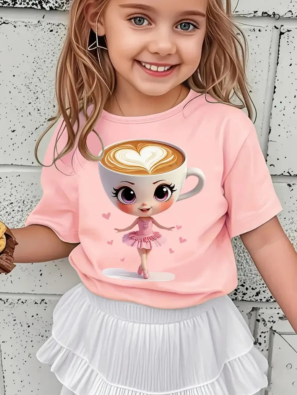 Italian Brainrot Cute Meme T-Shirt for Girls Clothes Ballerina Cappuccino Print Tee Tops Pink Summer Kawaii Outfits Streetwear