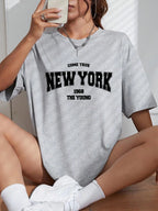 When 1968 The New York Is Young  Woman Tshirts Creativity Streettshirt Individual Casual Clothes Plus Size Aesthetic Clothes
