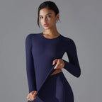 Yoga Shirts For Women Long Sleeve Winter Fitness Running Gym Clothes Workout Dry Fit Breathable High Elastic Sports Top