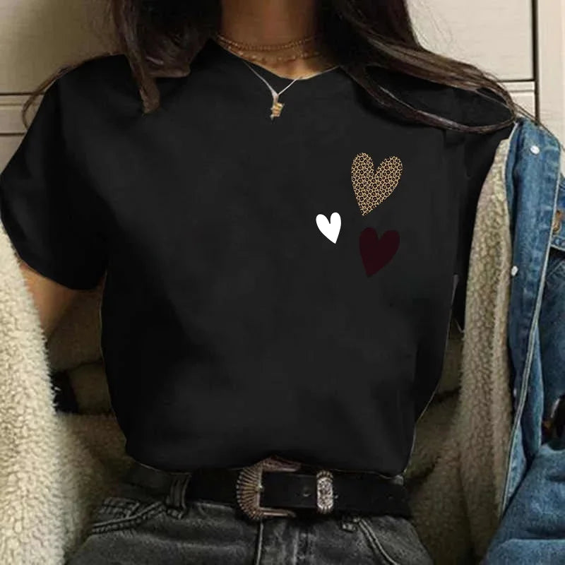 2024 Plus Size Womens Cartoon Graphic Star Printing T-shirts 90s Girls Style Casual Fashion Aesthetic Printed Female Top Tees