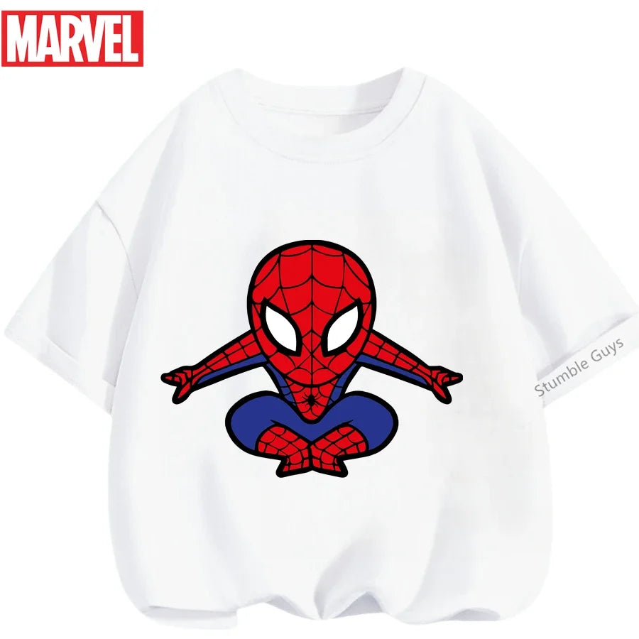 Boys Spiderman Clothes Girls Spider-Man Graphic T-Shirt Ages 3-14 Summer Marvel Kids Casual Tops