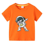 2025 New Kids Clothing Fashion Spaceman Graphic Short Sleeve T-Shirt 3-10Years Children Boy O-Neck Tops Tee Kids Summer Clothes