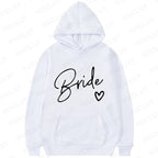 Team Bride Matching Hoodies Women Soft Casual Bridesmaid Bachelorette Party Gift Hooded Sweatshirts Wedding Group Outfits Tops