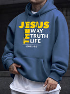 Jesus The Way Truth Life Prints Men On Clearance Sale Spring Hoodies Pocket Fleece Soft Clothes All-Match Casual Long Sleeve