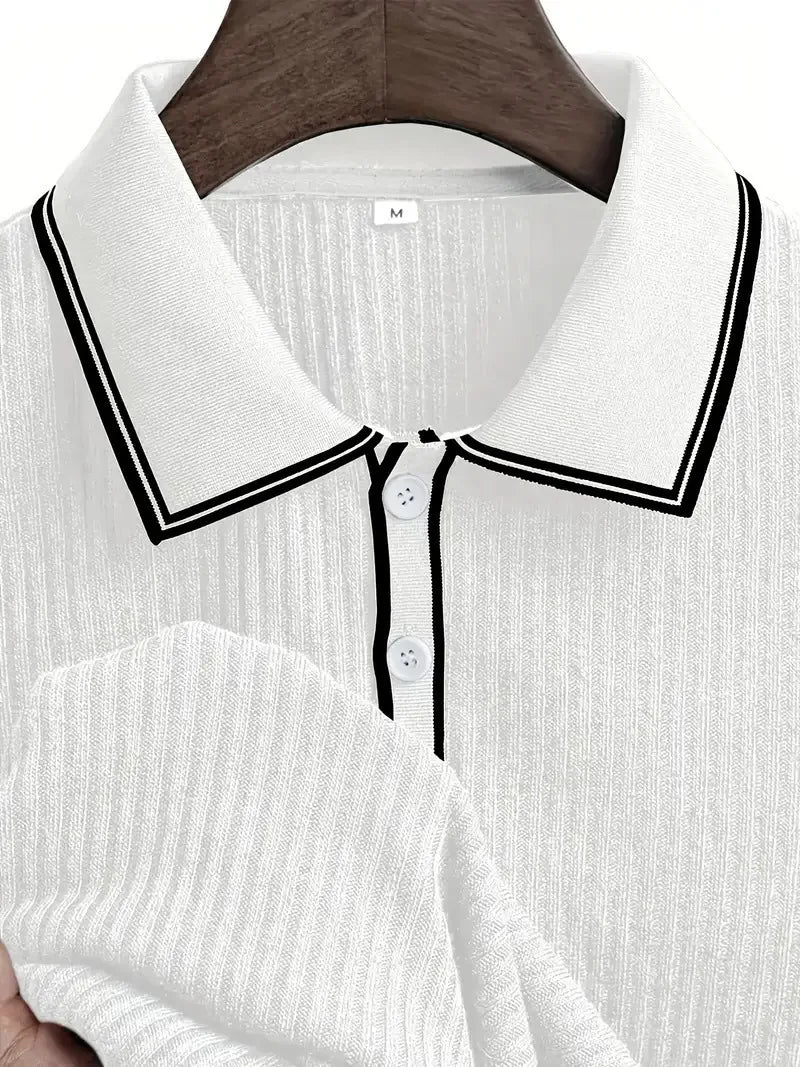 New Men's Polo Short-sleeved Shirt Solid Color For Men Business Casual And Trendy Summer New Men's Short-sleeved Polo Shirt
