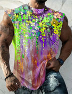 Men's Tank Top Sleeveless T-Shirt Pattern Print Summer Sports Running Gym Designer Casual Muscle Sleeveless Clothing 3D Printed