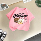 Summer's New Stylish and Fashionable Short-sleeved T-shirts for Boys and Girls, Round-neck Short-sleeved Children's Clothing