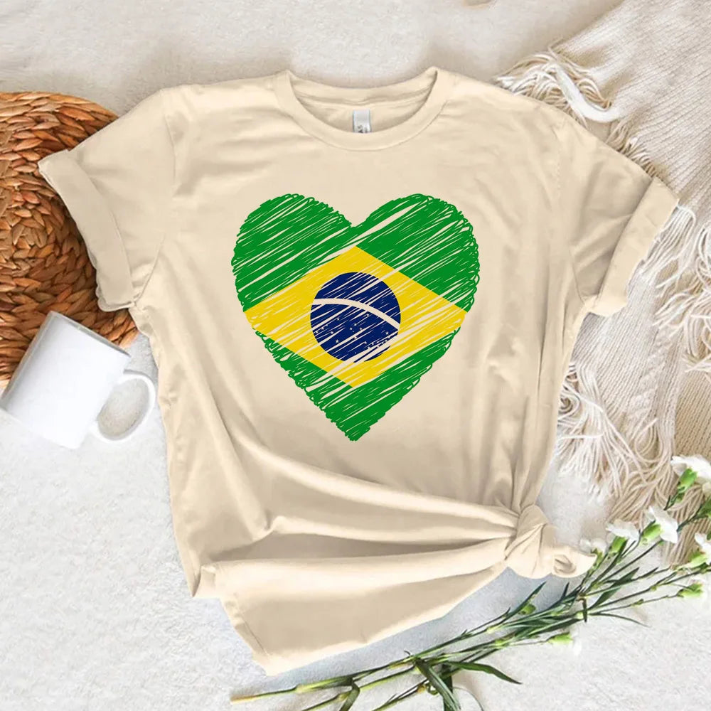 Women T-shirts   Brazil T-shirts Women Y2K Graphic Funny Tee Female Harajuku Clothes