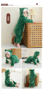 Cartoon Flannel Baby Rompers Unicorn Rabbit Dinosaur Pajamas Cotton Baby Boy Girls Animal Costume Baby Jumpsuit Kigurumi Outfits