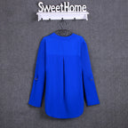 Plus Size Blouse Clothing Women Long Sleeve Shirt Chiffon Blouse Ladies Top