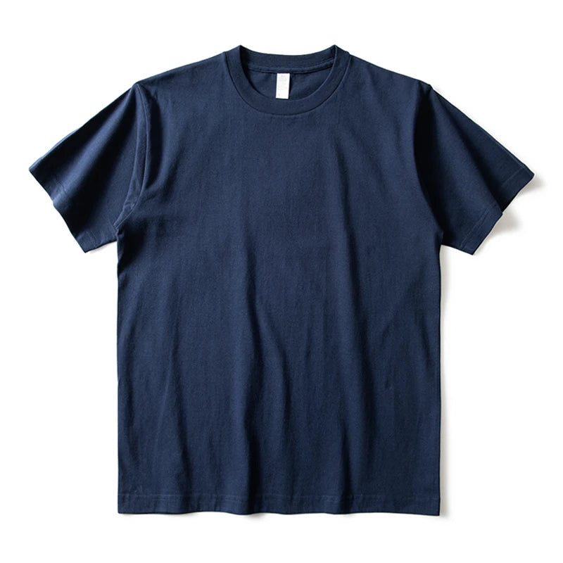 Plus Size Pure Cotton Full-color Short-sleeved T-shirt Solid Color Thick Loose Casual Versatile Bottoming Shirt Top Men Women