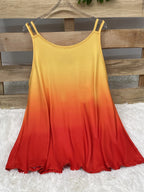 Women's Plus Size Sleeveless Gradient Tank Top with Cutout Design for Summer Casual Wear Comfortable and Stylish