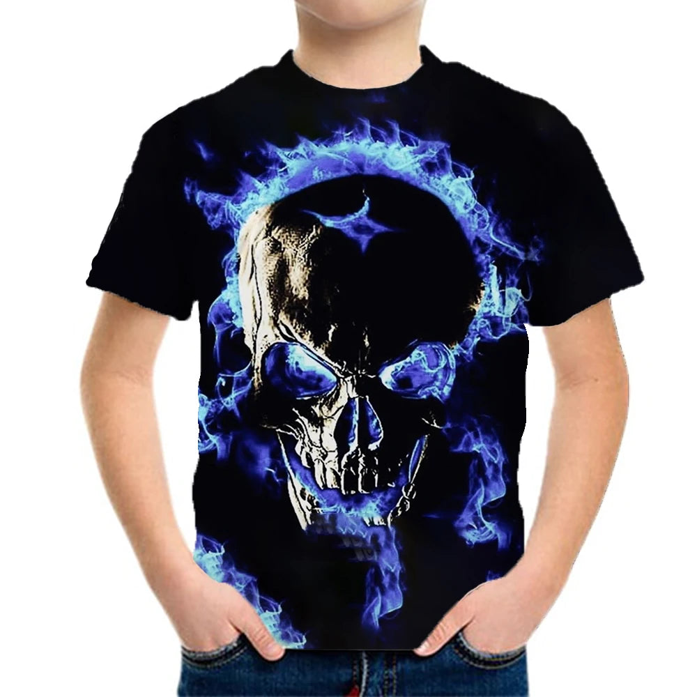 Children's Clothing Boys Tshirt Children's T-Shirts 3D Dinosaur Graphic Print Kids Summer Clothes Fashion Casual Tees Girl Tops