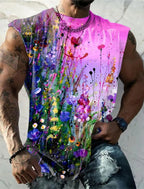 Men's Tank Top Sleeveless T-Shirt Pattern Print Summer Sports Running Gym Designer Casual Muscle Sleeveless Clothing 3D Printed