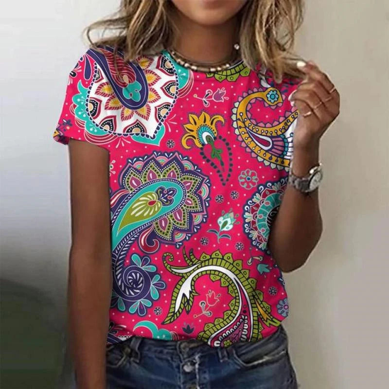 Summer Casual Vintage Women's T-shirts Ladies 3D Print Butterfly O-Neck T Shirt Female Fashion Loose Short Sleeve Tops Tees