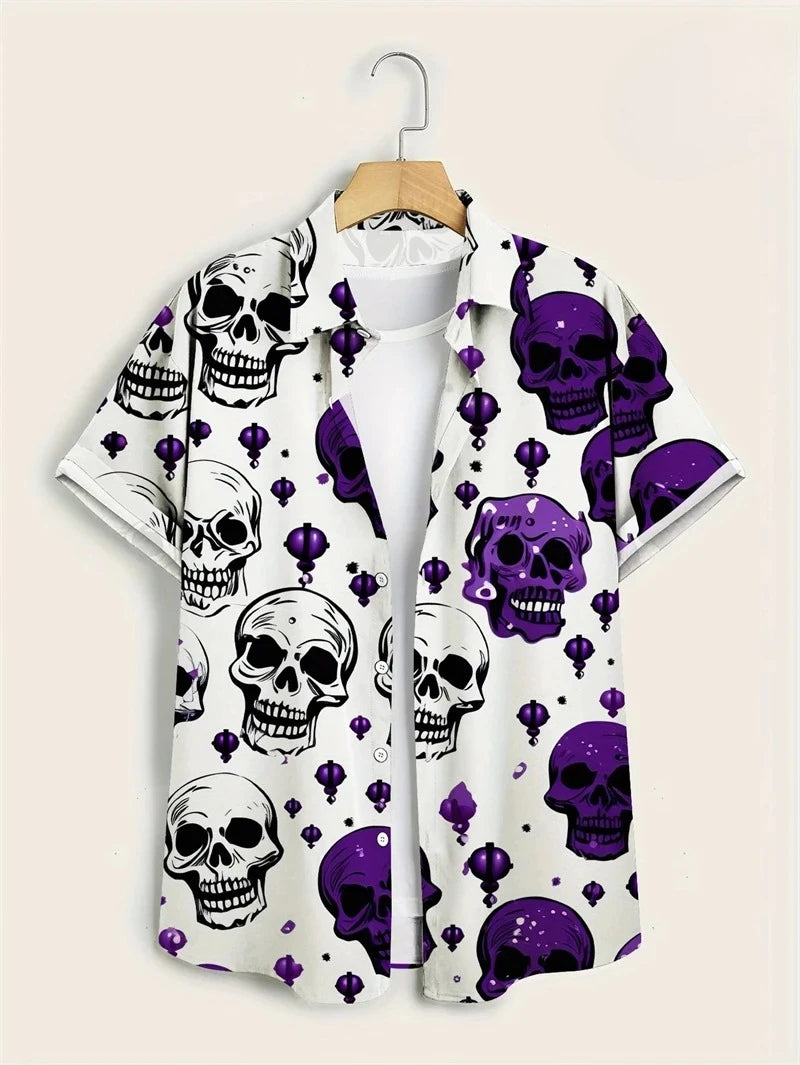 Hawaii Shirts for Men 3D Paisley Graphic Short-sleeved T-shirt Casual Lapel Buttons Male Tops Summer Oversized Bohemian Man Tees