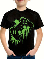 T-Shirts for Boys Short Sleeve 3D Gamepad Print Kids Summer Clothes Casual Fashion O-Neck Boys Tshirt Tops Children's Clothing