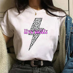 2024 Plus Size Womens Cartoon Graphic Star Printing T-shirts 90s Girls Style Casual Fashion Aesthetic Printed Female Top Tees