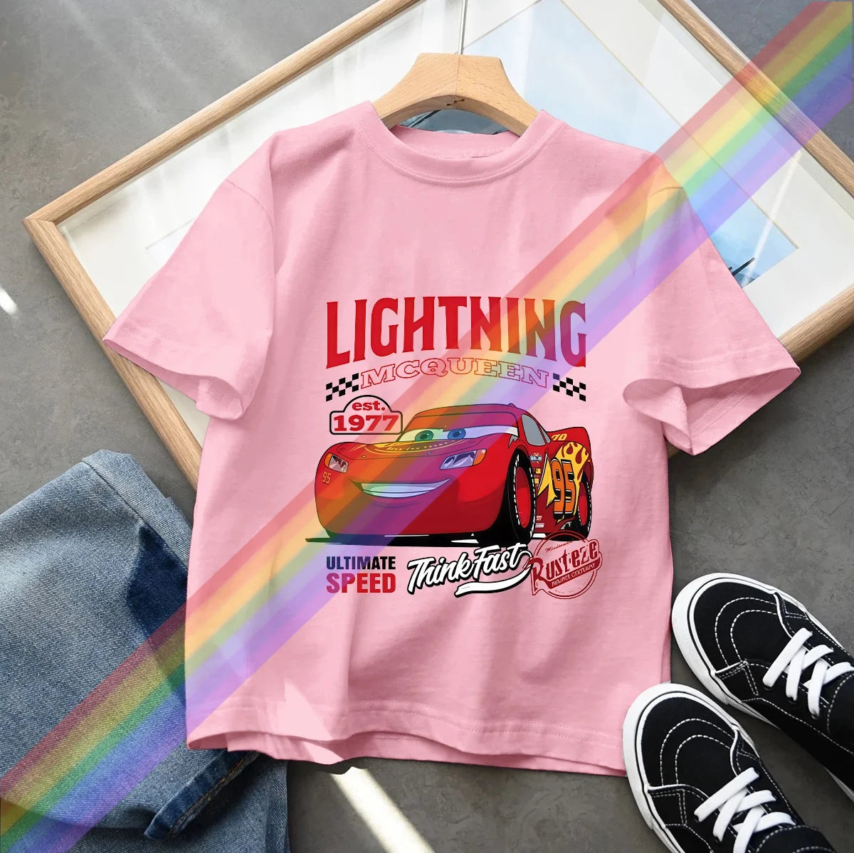 Hot Sale Car Pixar Lightning McQueen Print Cute Kids T-Shirts Girls Clothes Baby Boys Short Sleeve T Shirt Summer Children Tops