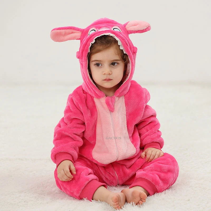 Cartoon Flannel Baby Rompers Unicorn Rabbit Dinosaur Pajamas Cotton Baby Boy Girls Animal Costume Baby Jumpsuit Kigurumi Outfits