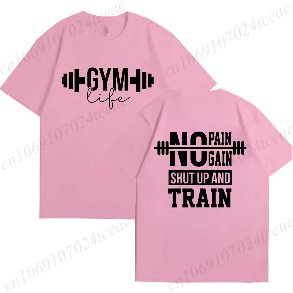 Funny Gym Life T-Shirts for Women Workout Summer Short Sleeve Tees Motivational Positive Tees Cute Exercise Fitness Tops